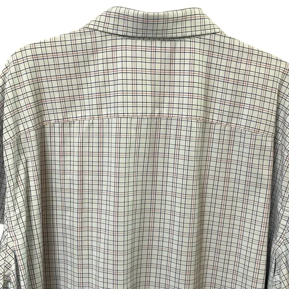 UNTUCKit Shirt Mens 3XL White Blue Plaid Nylon Performance Stretch Long Sleeve - Picture 7 of 11